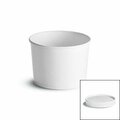 Huhtamaki Chinet Chinet 12oz Paper Food Container Combo pack White Vented Paper Lid, 250PK 71843